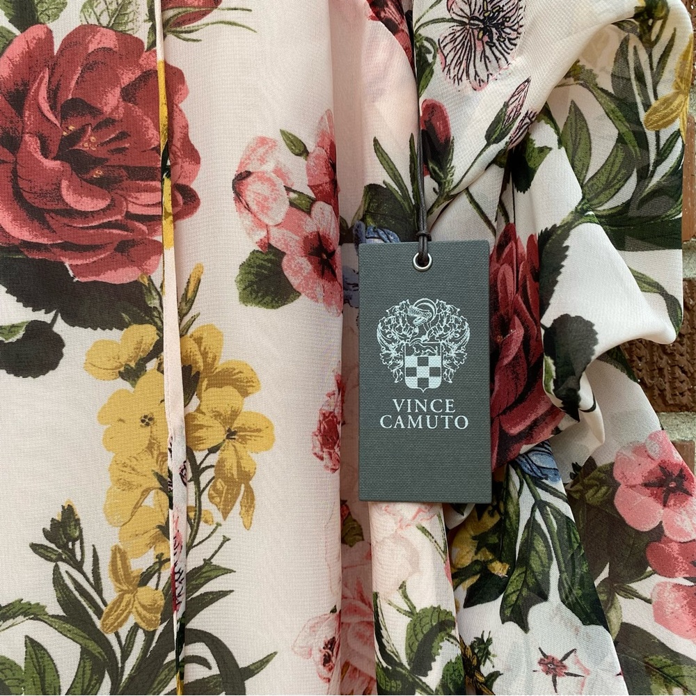 Vince Camuto NWT Floral Long Sleeve midi Dress size 10 - Picture 2 of 9